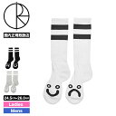  ポーラー メンズ ソックス HAPPY SAD SOCKS 靴下 レディース 顔 ストライプ クルー 全3色 24.4-26.0cm スケボー 人気ブランド POLAR SKATE CO 