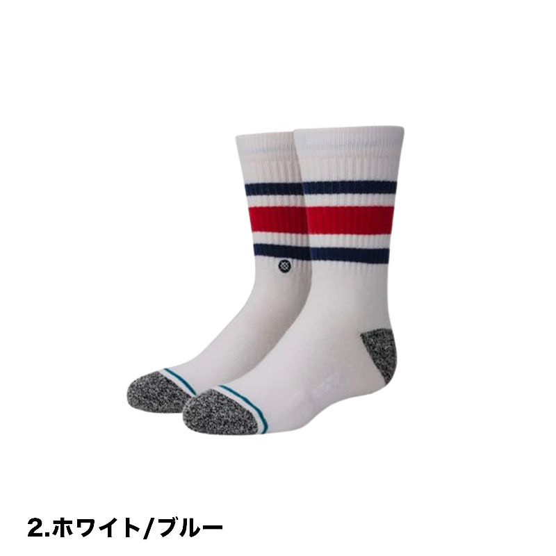 STANCE スタンス キッズ ソックス 靴下 デザイン ロゴ 柄 コットン おしゃれ ソックス 小物 BOYD ST KIDS 2カラー Lサイズ 19.5-23.0cm クルー 【k526a20bsk-22】