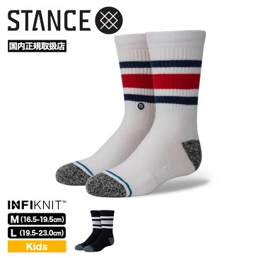 STANCE スタンス キッズ ソックス 靴下 デザイン ロゴ 柄 コットン おしゃれ ソックス 小物 BOYD ST KIDS 2カラー Lサイズ 19.5-23.0cm クルー 【k526a20bsk-22】