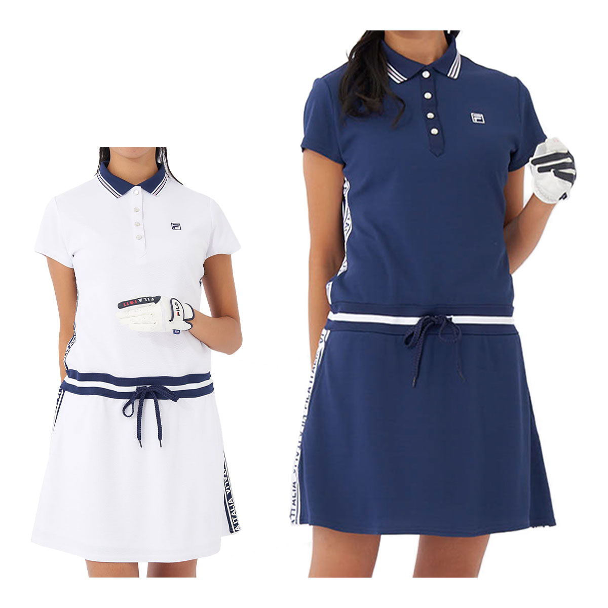 【レディース】 フィラ ゴルフ 半袖 ワンピース 754-400 トップス ゴルフウェア 2024年春夏モデル FILA