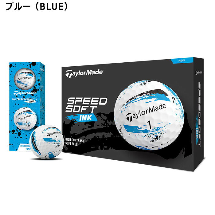 テーラーメイド ゴルフボール スピードソフト インク ボール ブルー ／ ピンク ●20...