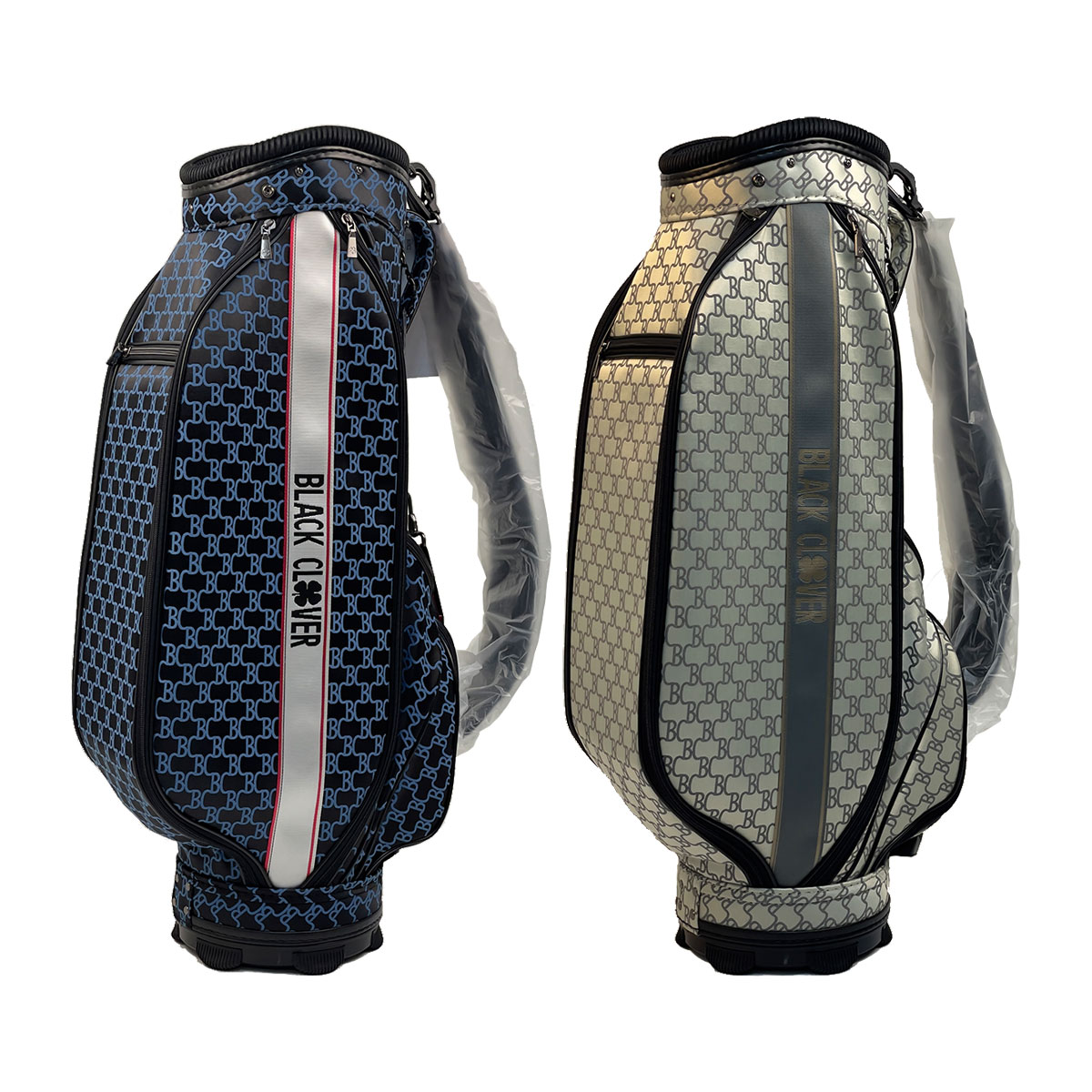 【在庫処分】ブラッククローバー ジャガード 9.0型 キャディバッグ カートタイプ BA5PNC22 ヘッドカバーセット ボールポーチ付き おしゃれ メンズ レ...