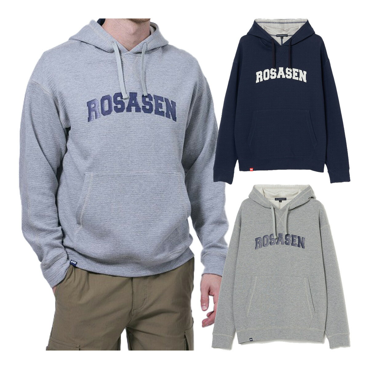 【最大6000円引きクーポン配布中】ロサーセン 長袖 フーディー パーカー 裏ワッフル メンズ 044-33211 ゴルフウェア 2025年春夏モデル ROSASEN 春夏ウェア