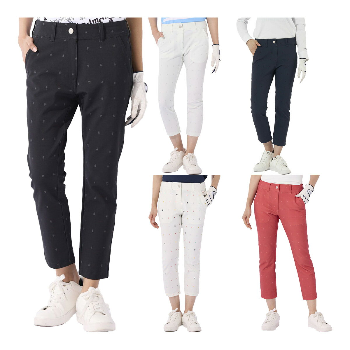 【レディース】マリ・クレール 9分丈パンツ 713-306 アンクルパンツ UVカット ストレッチ ゴルフウェア