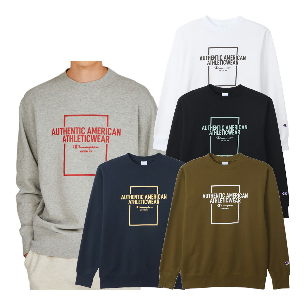 樂天商城 - チャンピオン Champion 長袖 クルーネックスウェットシャツ ベーシック 24FW メンズ C3-A009 2024年秋冬モデル トップス 秋冬ウェア スポーツ