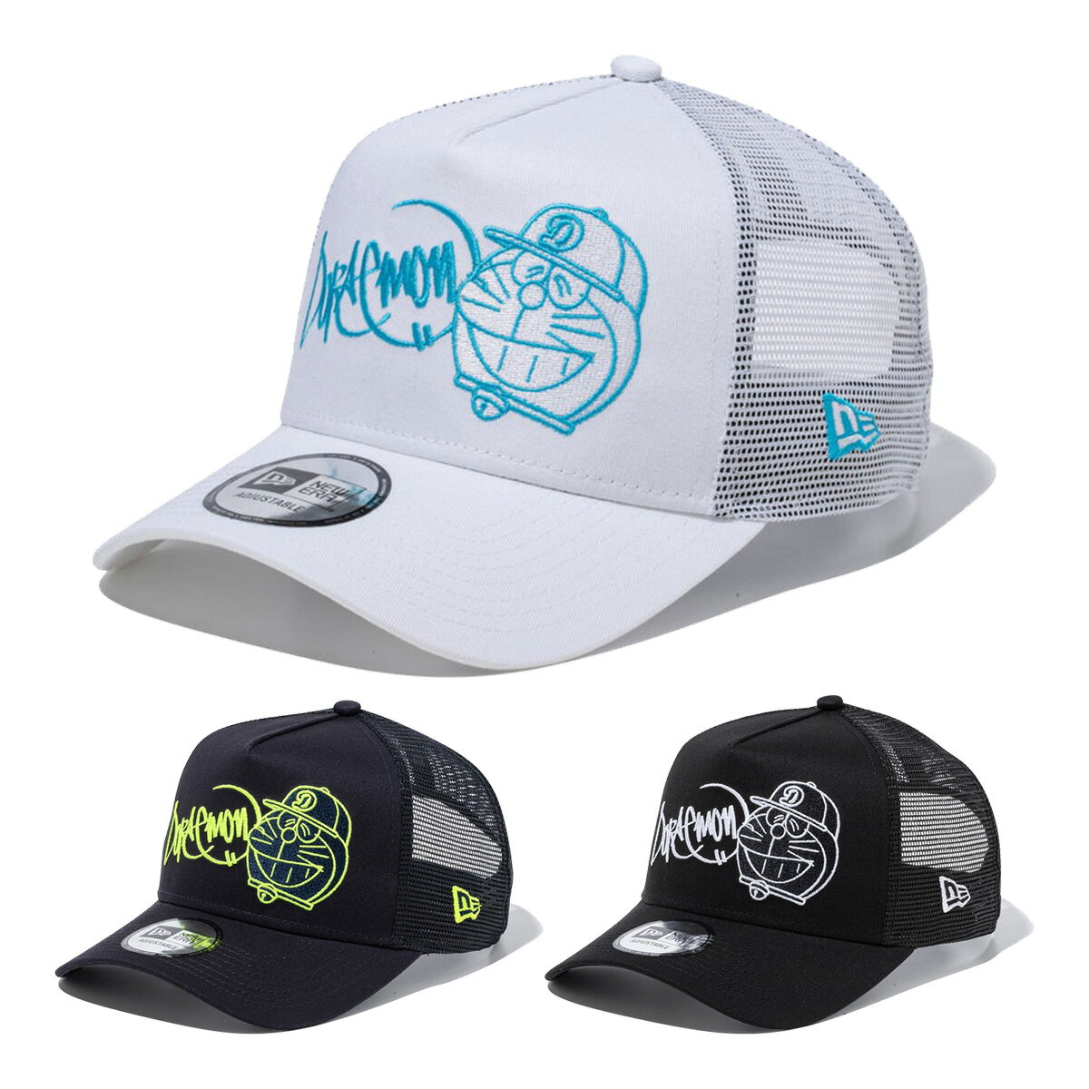 ニューエラ NEW ERA キャップ 9FORTY A-Frame トラッカー ドラえもん グラフィティ メッシュキャップ ユニセックス 14935428／14935429／14935430 帽子 2026年春夏モデル 春夏ウェア NEWERA タウンユース カジュアル どらえもん ドラエモン メンズ レディース ヘッドウェア