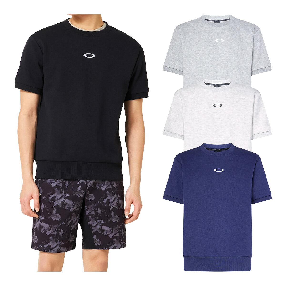 樂天商城 - オークリー Oakley 半袖 クルーネックシャツ ファウンデーショナル フリース クルー 2.0 メンズ FOA409001 トップス トレーニングウェア タウンユース 普段使い スポーツウェア 2026年春夏モデル Foundational Fleece S／S Crew 2.0 春夏ウェア