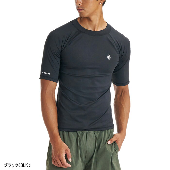 Jack Tradeのボルコム VOLCOM 半袖 ラッシュガード ストーンロゴ メンズ VLY261013 2026年春夏モデル 春夏ウェア STONE LOGO SS RASH プール 海水浴 海 マリンスポーツ サーフィン 紫外線対策 スイムウェア UV対策 ウォータースポーツ｜アングル2