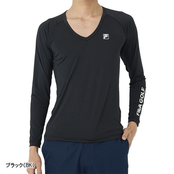 フィラ ゴルフ 長袖 Vネックインナー メンズ 744-980 トップス ゴルフウェア インナーシャツ アンダーシャツ インナーウェア 2024年春夏モデル FILA GOLF 春夏ウェア 744980 接触冷感 UV 吸汗速乾