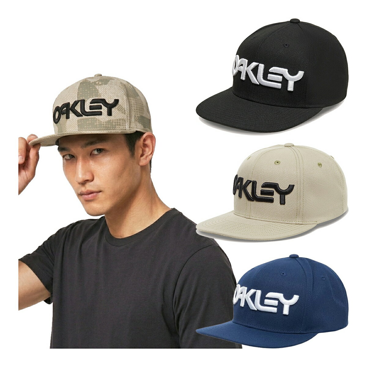 乐天商城 - オークリー Oakley キャップ マーク III 3 FOS901496 フラットキャップ 平つば カジュアル アウトドア スポーツ タウンユース 帽子 ヘッドウェア 2026年春夏モデル Mark III
