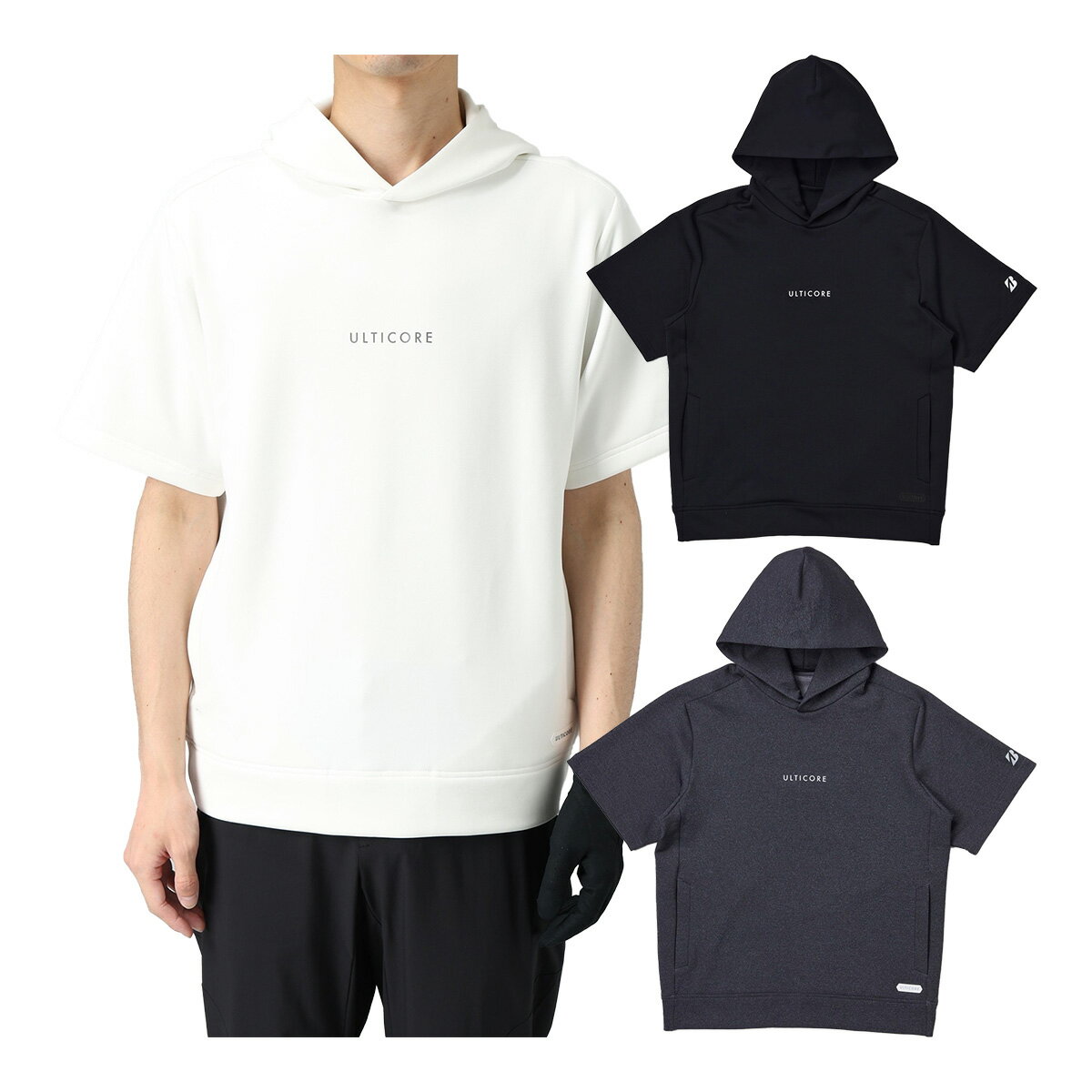 BRIDGESTONE - ブリヂストン ゴルフ アルティコア 半袖 フーディ— パーカー 4Dimotion Fit Split Raglan Sleeve メンズ IBM02B トップス ゴルフウェア 2026年春夏モデル 春夏ウェア BRIDGESTONE GOLF ULTICORE ブリヂストンゴルフ