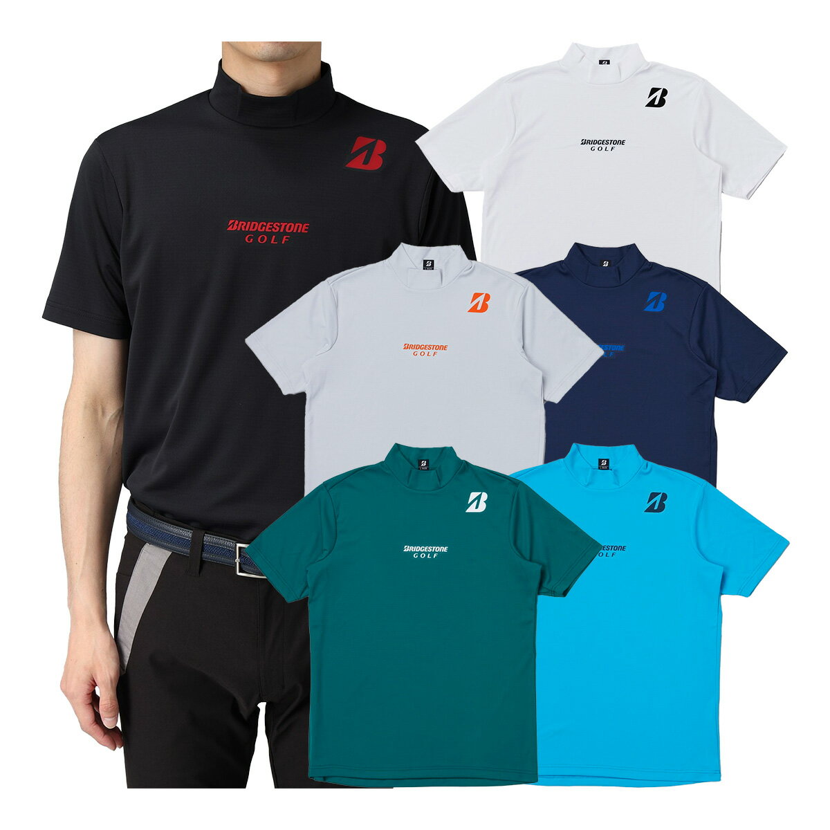 Shirts - ブリヂストン ゴルフ 半袖 モックネックシャツ B-01 メンズ IGM01A トップス ゴルフウェア 2026年春夏モデル 春夏ウェア BRIDGESTONE GOLF ブリヂストンゴルフ