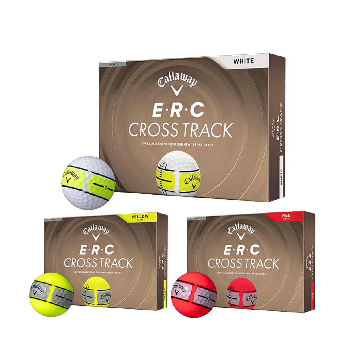 【1スリーブ増量】キャロウェイ E・R・C CROSS TRACK ゴルフボール 1ダース(12球入) 2026年モデル Callaway イーアールシー クロス トラック