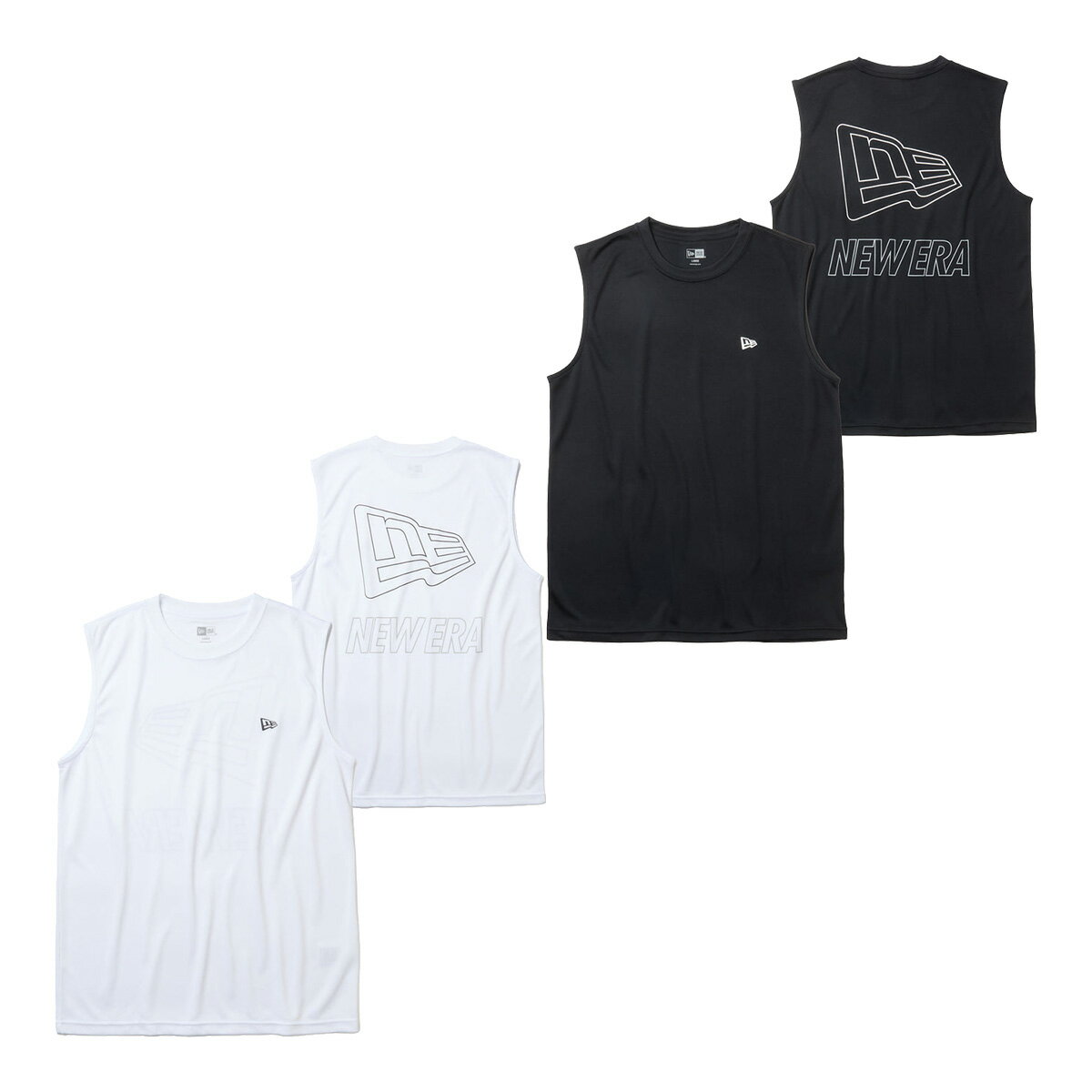 乐天商城 - ニューエラ NEW ERA タンクトップ スリーブレス テック Tシャツ アウトラインロゴ Outline Logo ユニセックス 14744553／14744554 トップス 2026年春夏モデル NEWERA 春夏ウェア パフォーマンスアパレル ノースリーブ メンズ レディース レギュラーフィット 紫外線カット