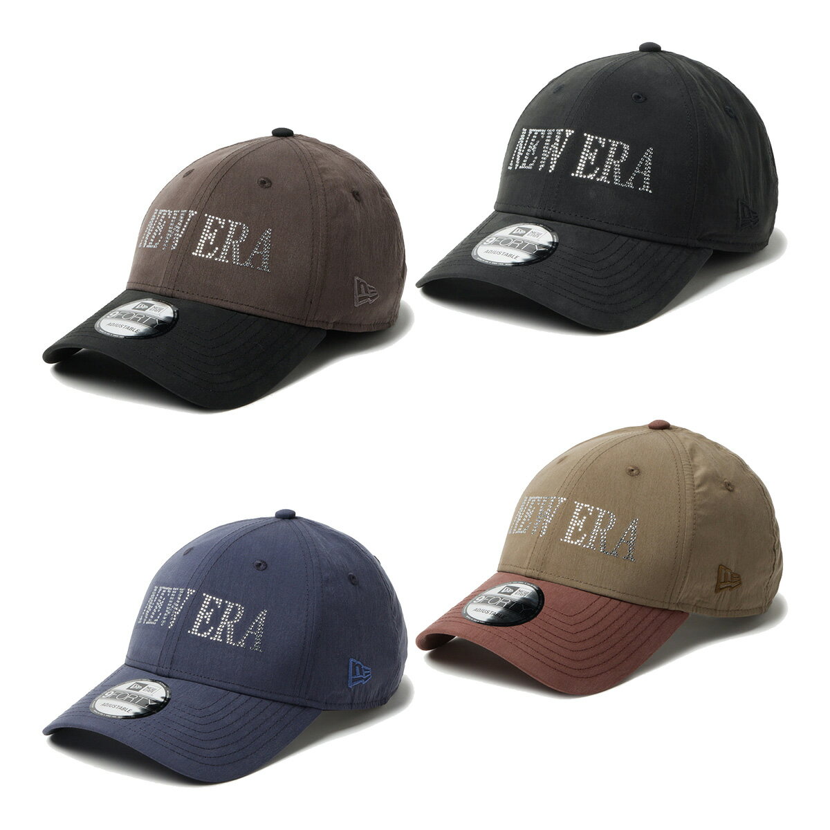 乐天商城 - ニューエラ NEW ERA キャップ 9FORTY NEW ERA Rhinestone ラインストーン ユニセックス 14744849／14744851／14744850／14744848 帽子 ヘッドウェア 2026年春夏モデル NEWERA 春夏ウェア メンズ レディース　クロスストラップ カーブドバイザー