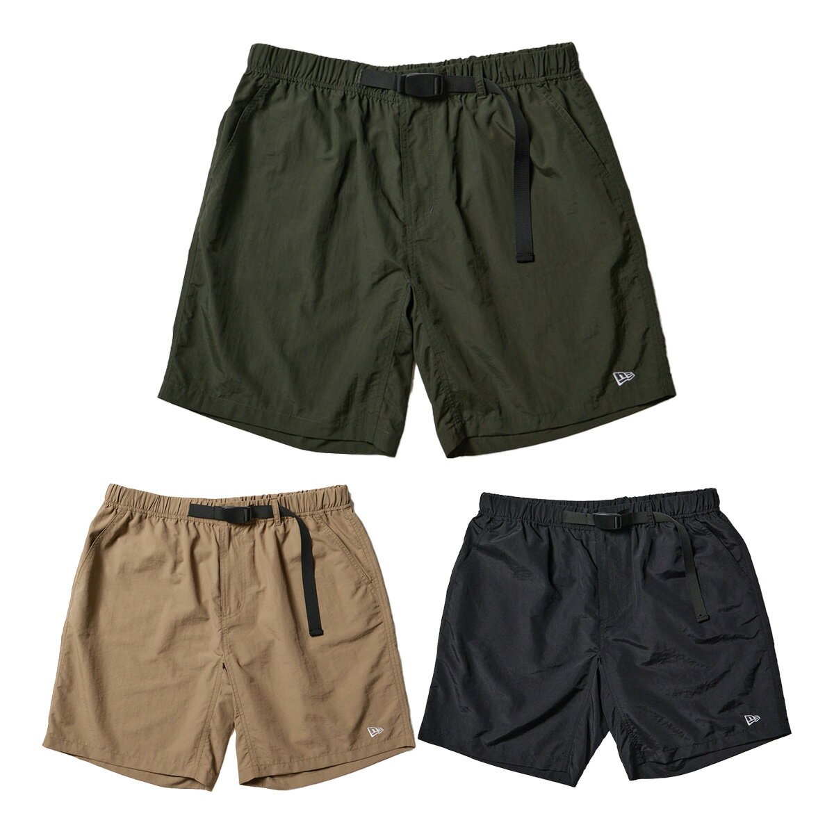 乐天商城 - ニューエラ NEW ERA ウェブベルト ショートパンツ 撥水 ユニセックス 14774223／14774224／14774225 2026年春夏モデル NEWERA メンズ レディース ニューエラアウトドア アウトドア キャンプ 釣り フェス 川遊び ポケッタブルショーツ 短パン ハーフパンツ