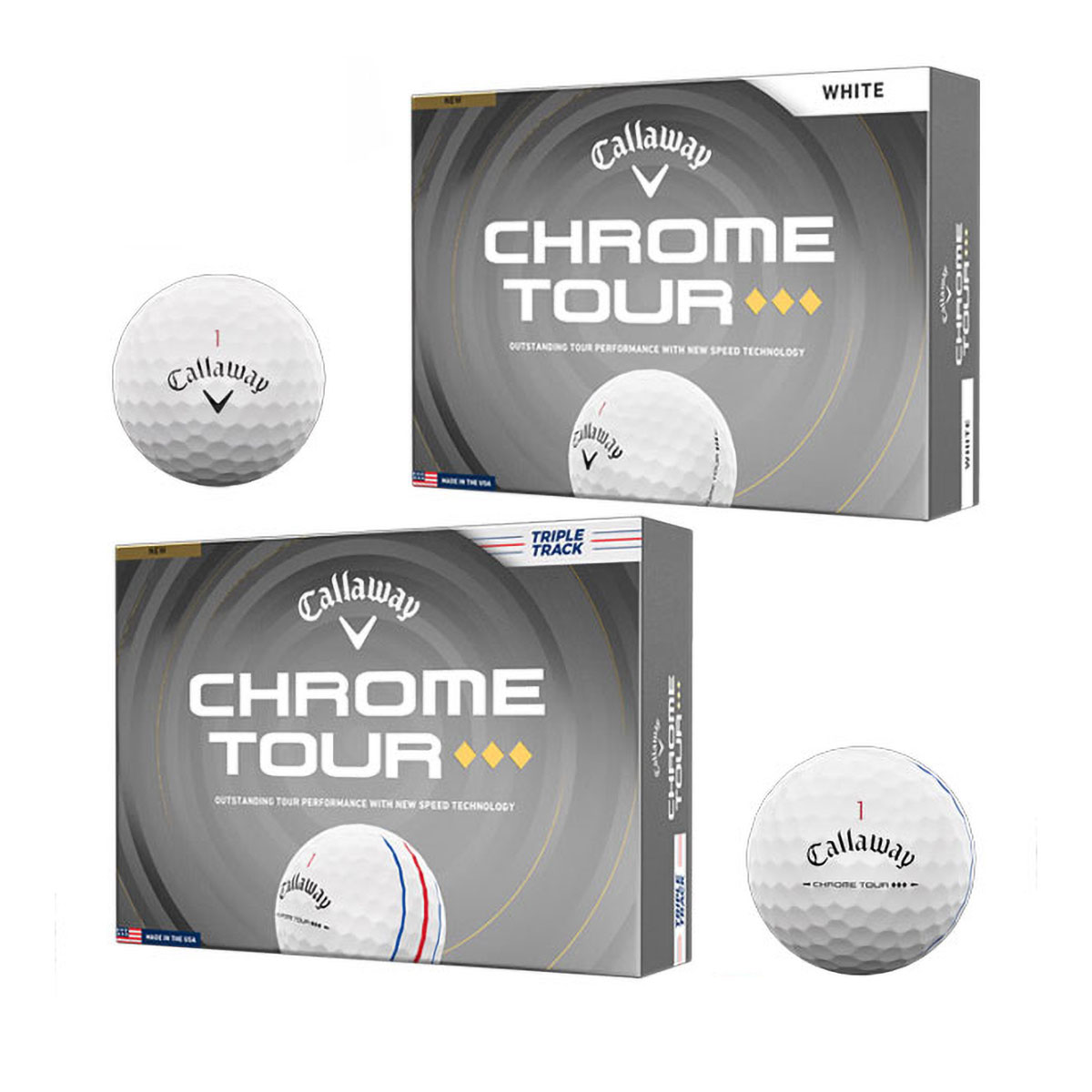 キャロウェイ CHROME TOUR ゴルフボール 1ダース(12球入) ●2026年モデル● Callaway クローム ツアー トリプルダイヤモンド