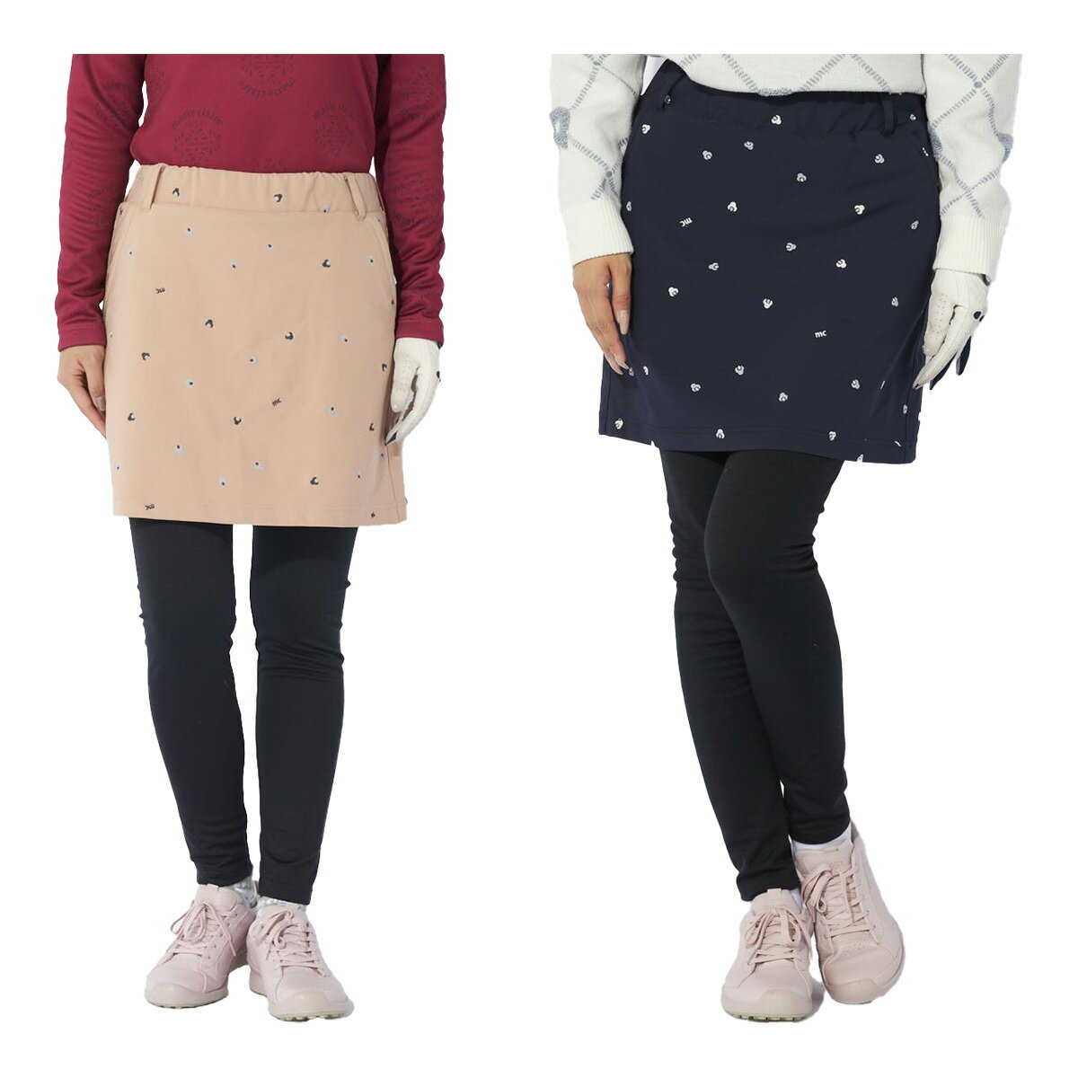 【レディース】マリ・クレール レギスカ レギスカパンツ 一体型 734-323 ゴルフウェア ボトムス ストレッチ 保温 2024年秋冬モデル marie claire マリクレール 秋冬ウェア スカート レギンス 女性用