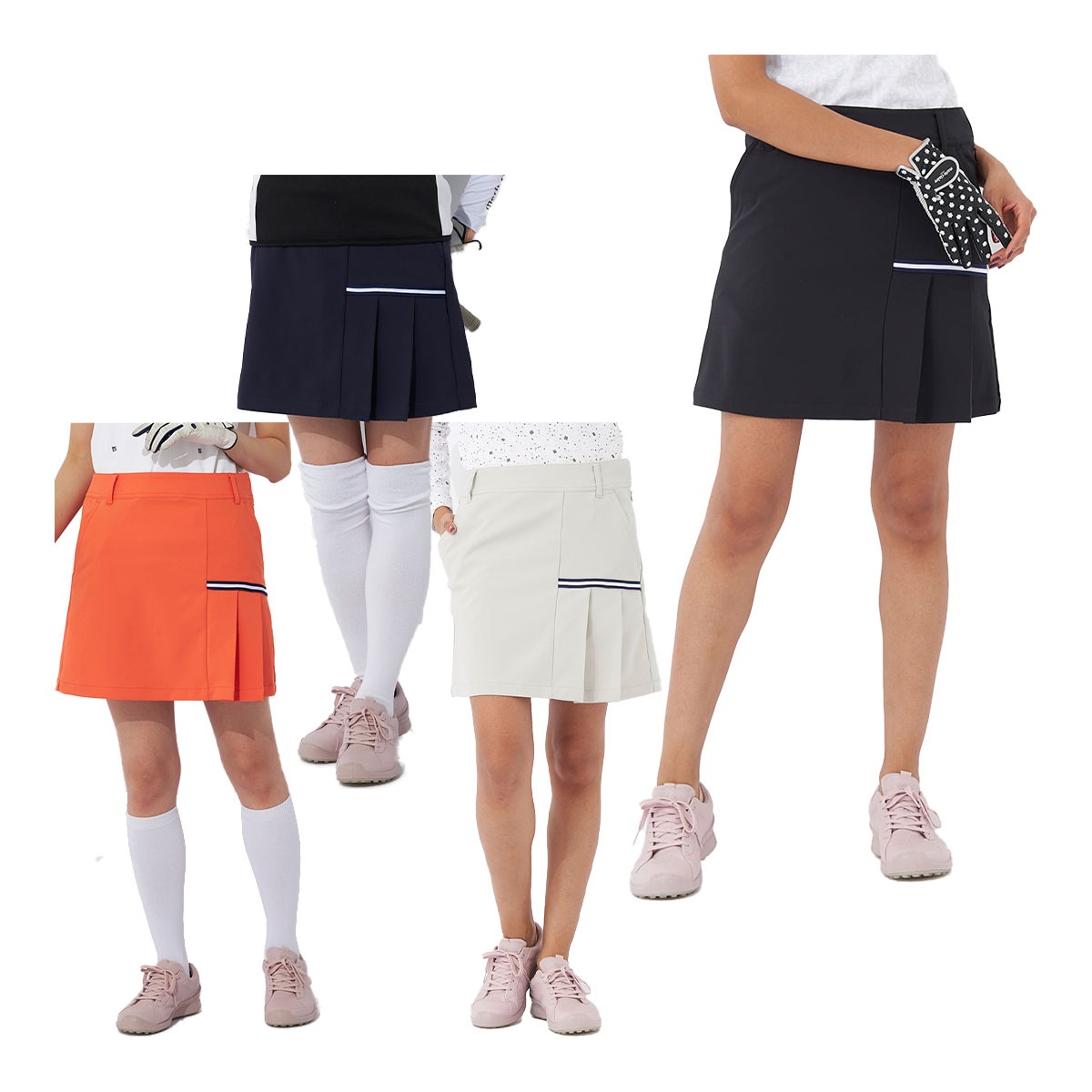 【レディース】 マリ・クレール ゴルフ 吸汗速乾 ストレッチ スカート 714-330 ボトムス ゴルフウェア 2024年春夏モデル marieclaire マリクレール