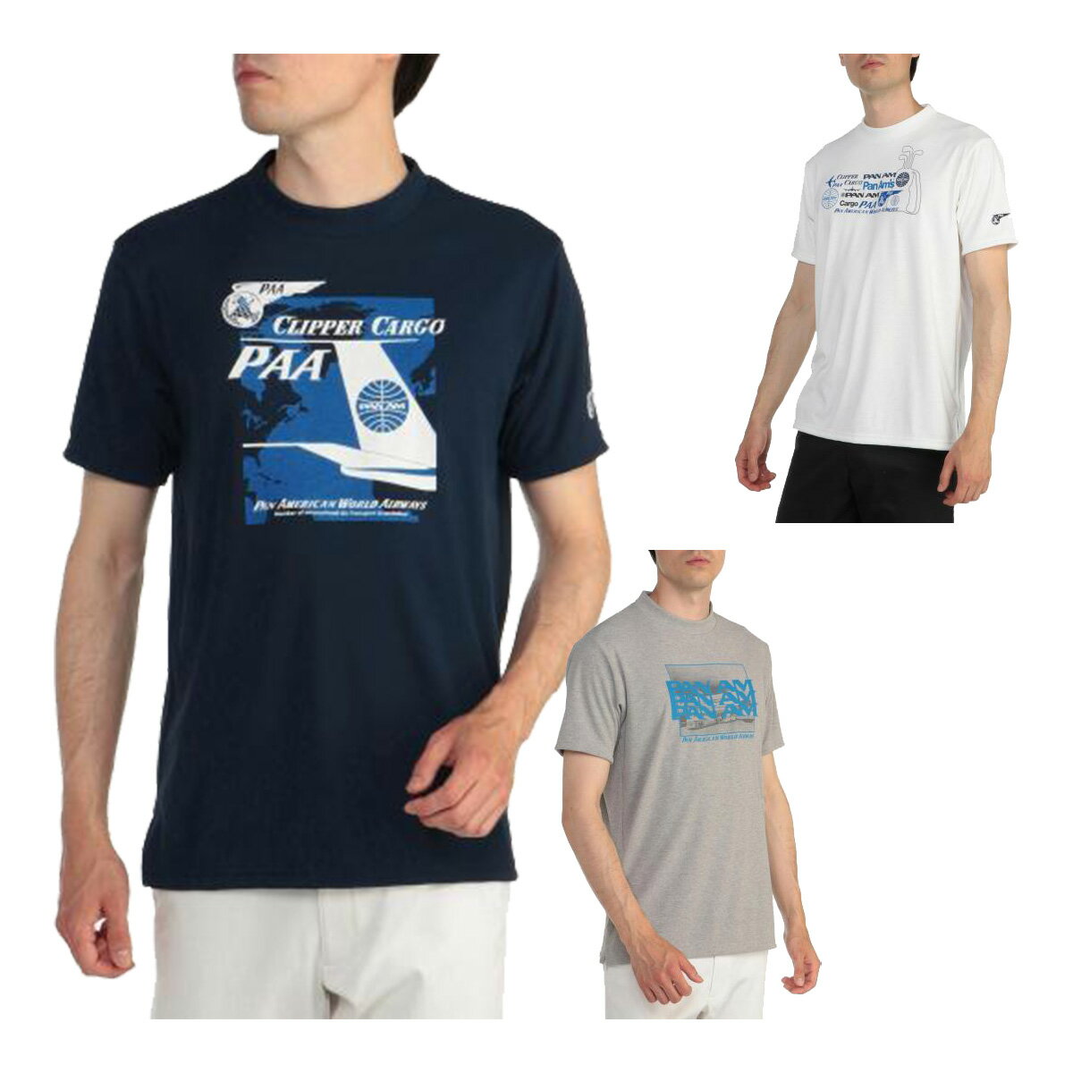 【在庫処分】ミズノ ゴルフ PANAM グラフィック 半袖 モックネックシャツ メンズ E2JA2043 ゴルフウェア