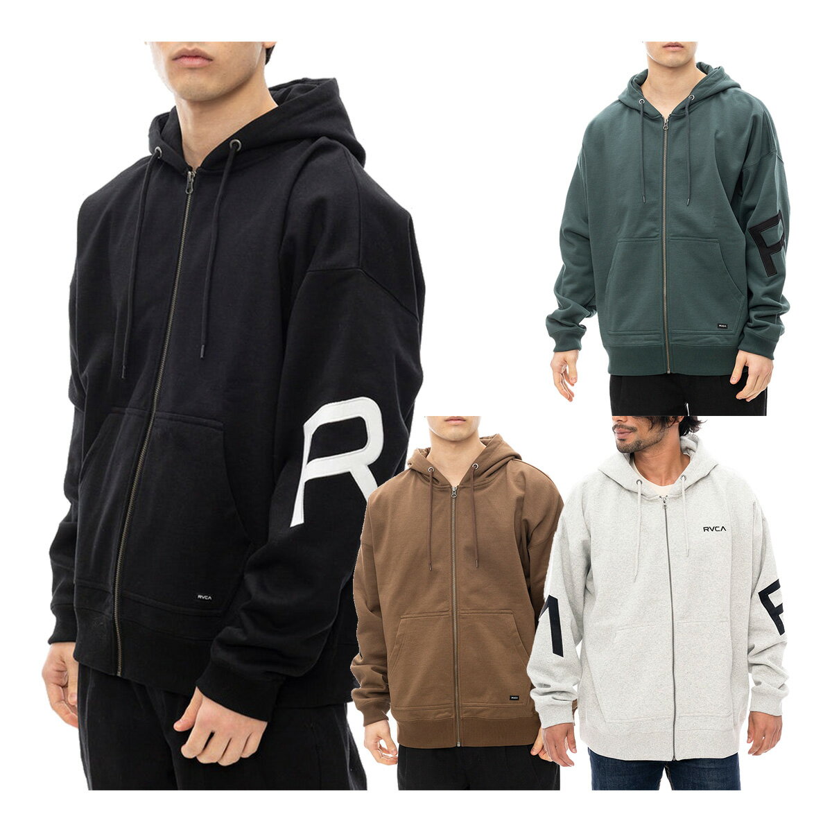 樂天商城 - ルーカ RVCA 長袖 フルジップパーカー ジップアップパーカー メンズ BE042044 カジュアル 2024年秋冬モデル FAKE RVCA ZIP HD 秋冬ウェア