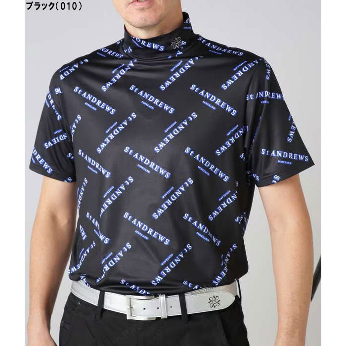 【最大6000円引きクーポン配布中】セントアンドリュース ゴルフ クロッシング ロゴ プリント 半袖 ハイネック カットソー 042-3167353 ゴルフウェア