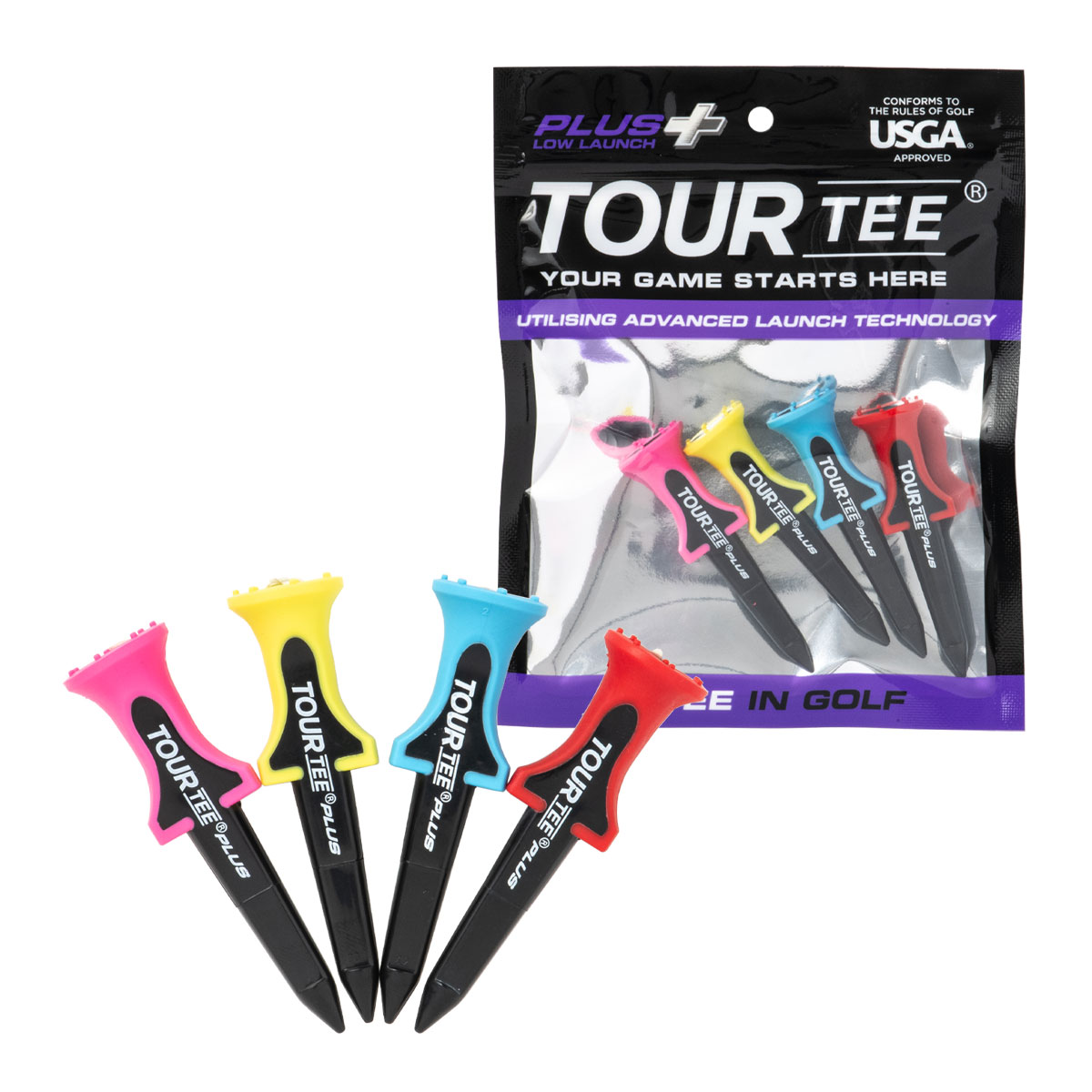 TOUR TEE PLUS LOW LAUNCH ツアーティー プラス ロー 4本パック TEMGNT46 ショート 55mm