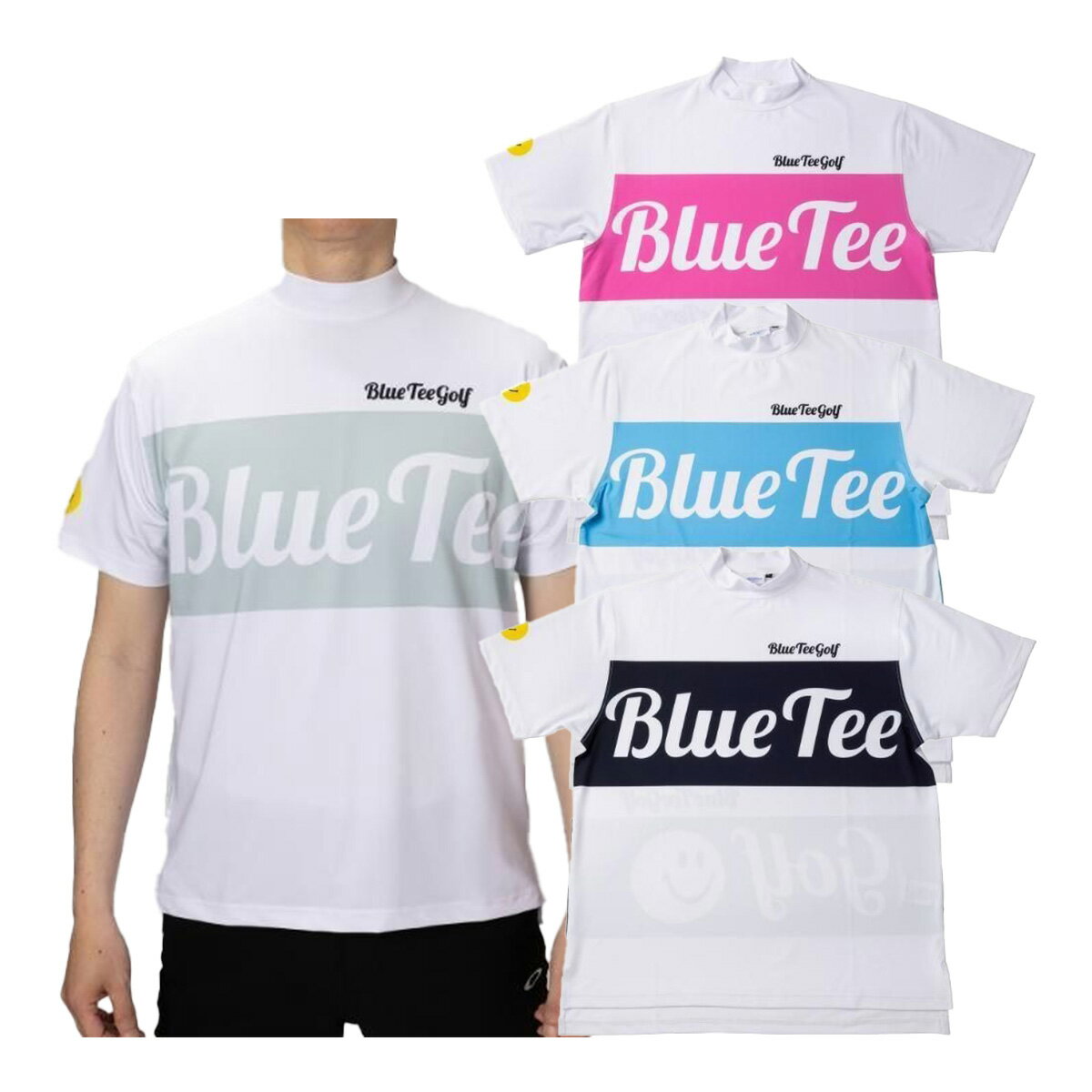 樂天商城 - ブルーティーゴルフ 半袖 モックネックシャツ ブルーティーイタリック メンズ BTG-AMT006 BLUE TEE GOLF BTGAMT006 AMT-006 2025年春夏モデル 春夏ウェア アパレル