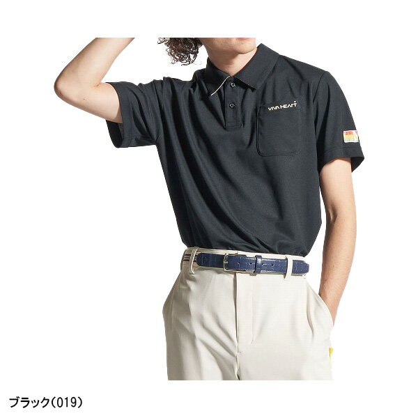ビバハート 半袖 ポロシャツ アイスタッチカノコチョコレート メンズ 011-23440 トップス ゴルフウェア 2025年春夏モデル VIVA HEART 春夏ウェア