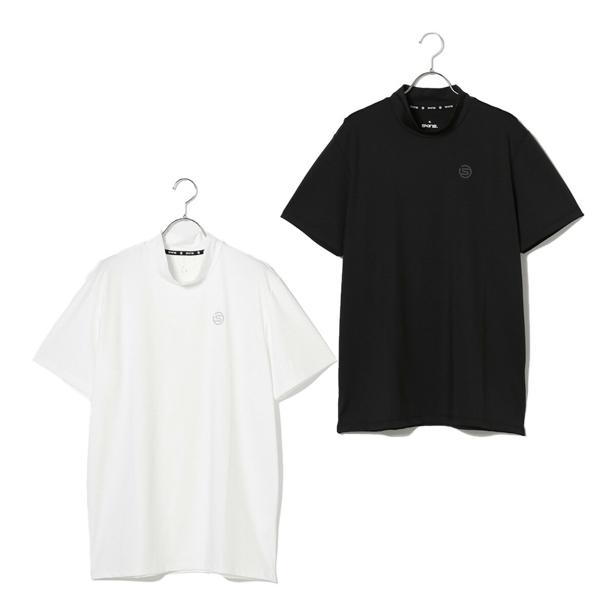 スキンズ 半袖 シャツ GOLF シンプルショートモックネックプルオーバー メンズ 187-21340 SKINS ゴルフ 吸水速乾 UVカット 抗菌防臭 接触冷感 春夏ウェア