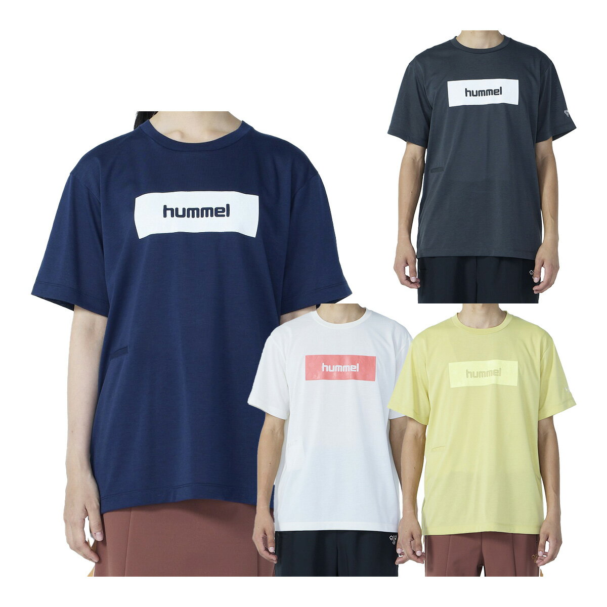乐天商城 - ヒュンメル hummel 半袖 Tシャツ PLAY 半袖ティーシャツ ユニセックス HAP4224 ウェア シャツ スポーツ トレーニングウェア カジュアル デイリー タウンユース 2025年モデル メンズ レディース