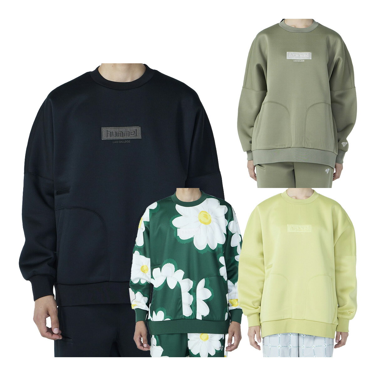 乐天商城 - ヒュンメル hummel PLAY スウェット クルーネック ユニセックス HAP8303C ルーズシルエット メンズ レディース スポーツウェア カジュアル デイリー タウンユース トレーナー