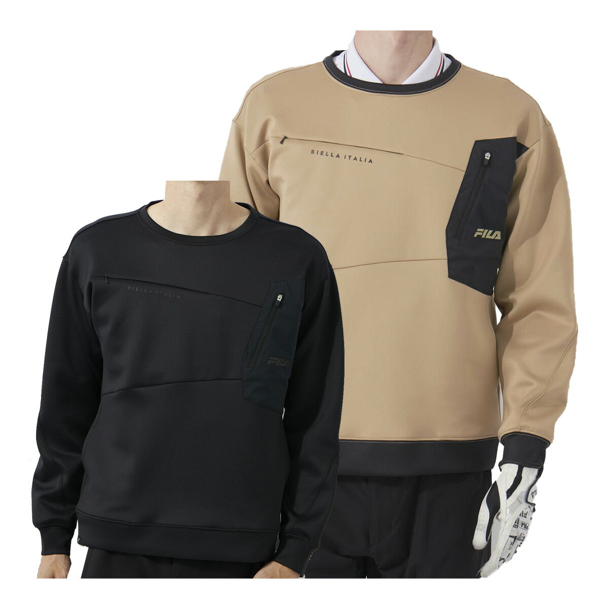 【最大6000円引きクーポン配布中】【在庫処分】フィラ ゴルフ 長袖 クルーネックスウェット メンズ 782-461 UV ストレッチ トレーナー ゴルフウェア アウトレット セール