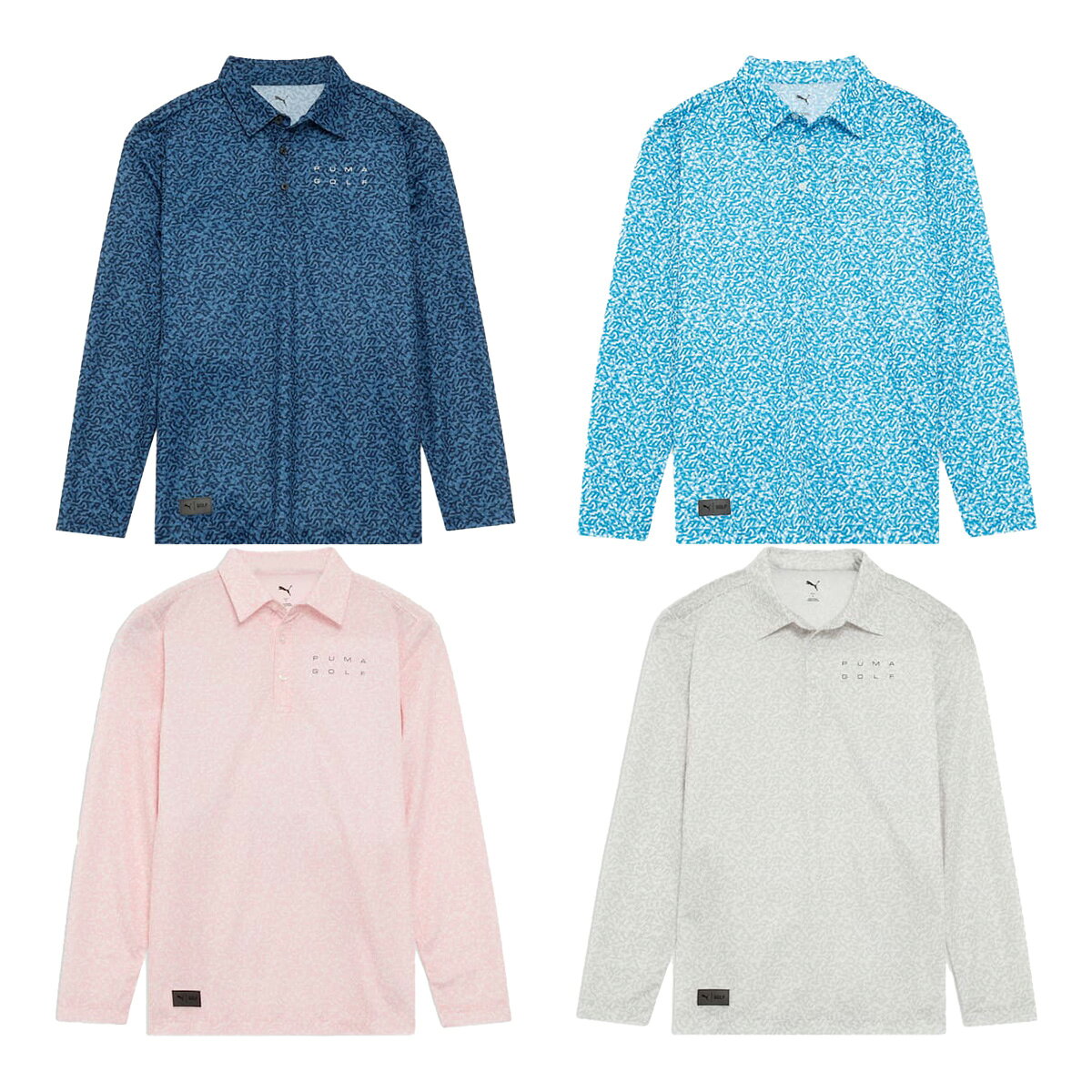 プーマゴルフ長袖ポロシャツPBグラ...