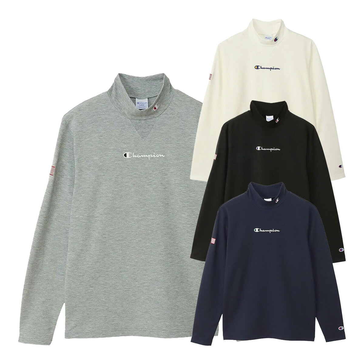 チャンピオン ゴルフ 長袖 モックネックシャツ メンズ C3-AG406 ゴルフウェア 2024年秋冬モデル トップス Champion golf 秋冬ウェア