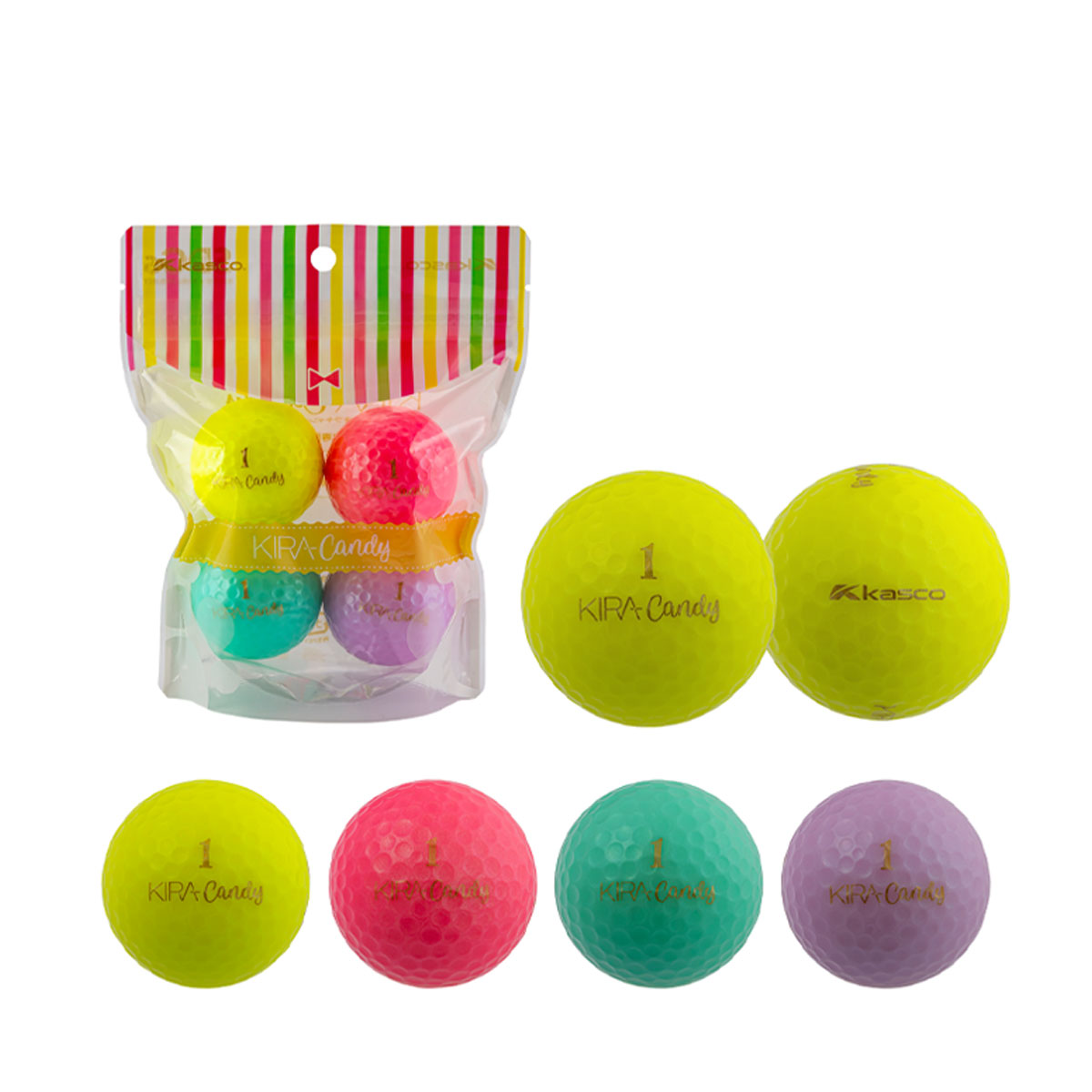 キャスコ ゴルフ KIRA Candy ゴルフボール 1パック（4球） ●2025年モデル● kasco GOLF 日本正規品
