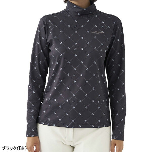 【レディース】マリ・クレール 長袖 モックネックシャツ 733-503 ゴルフウェア 2023年秋冬モデル marie claire マリクレール 秋冬ウェア 女性用 733503 UVカット 保温