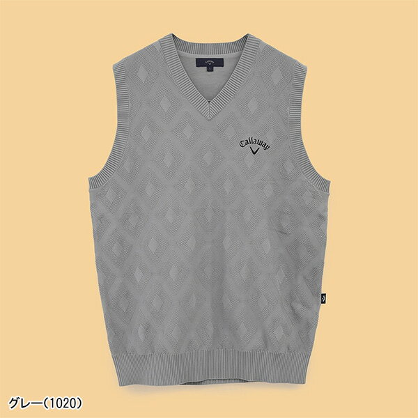 キャロウェイ ゴルフ ベスト ニットベスト ダイヤジャカードソフトタッチポリエステル メンズ C24219100 トップス ゴルフウェア 2024年秋冬モデル Callaway GOLF アパレル 秋冬ウェア 24FW