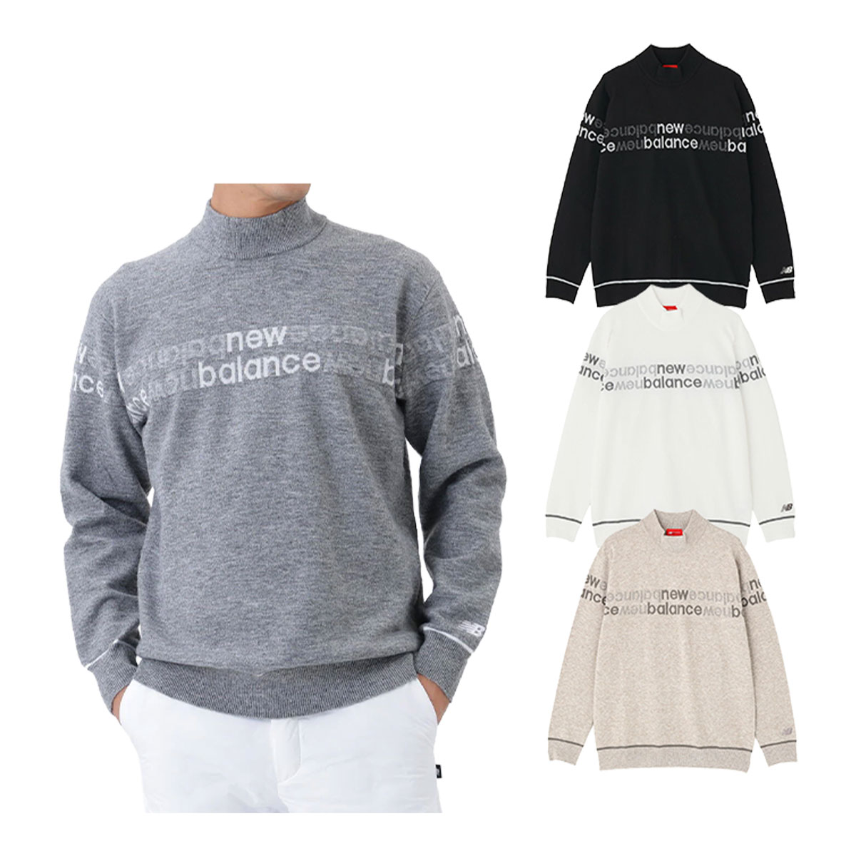 ニューバランス ゴルフ 長袖 保温 ハイネック ニット プルオーバー 012-5274001 ゴルフウェア トップス..