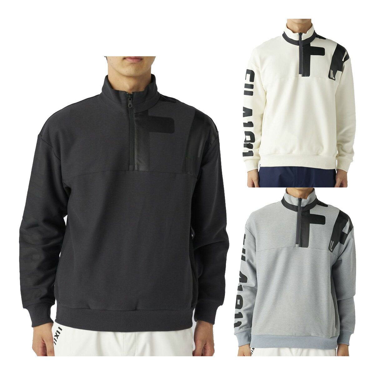 フィラ ゴルフ 長袖 ハーフジップ プルオーバー メンズ 785-563 トップス トレーナー ゴルフウェア 2025年秋冬モデル FILA GOLF 秋冬ウェア 785563