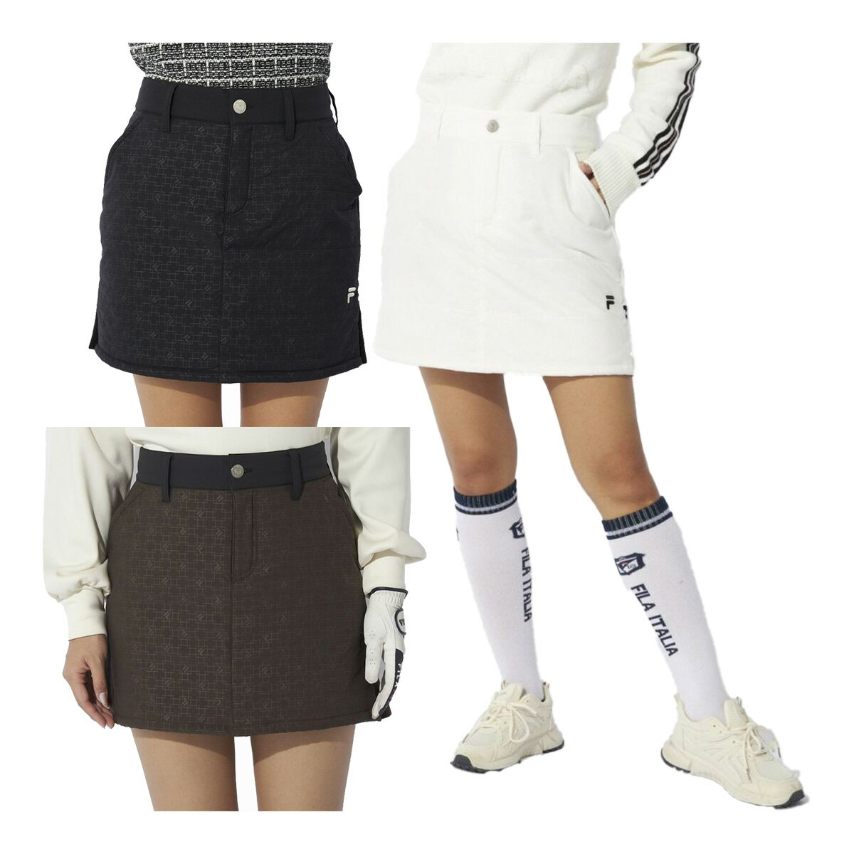 フィラゴルフスカート裾ニット中綿ス...