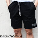 EMPORIO ARMANI エンポリオ アルマーニ スウェットハーフパンツ ショートパンツ ブラック 111004 4R755 アルマーニ ハーフ パンツ スエット ショーツ