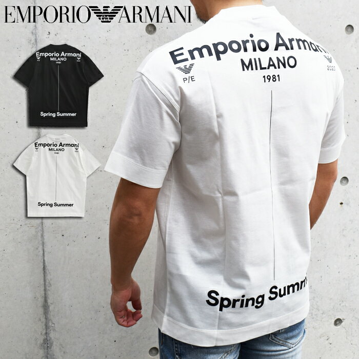 エンポリオ・アルマーニ EMPORIO ARMANI エンポリオアルマーニ バックプリント オーバーサイズ 半袖クルーネックTシャツ 全2色 3R1TU9 1JSAZ アルマーニ tシャツ エンポリオアルマーニ tシャツ ブランド tシャツ