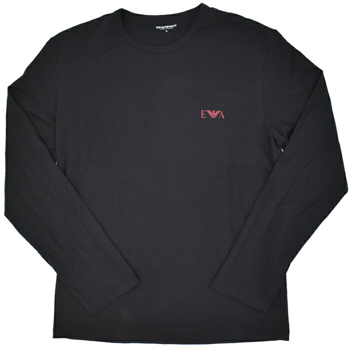 EMPORIO ARMANI エンポリオ アルマーニ ロングTシャツ ロンT ブラック ロゴプリン...