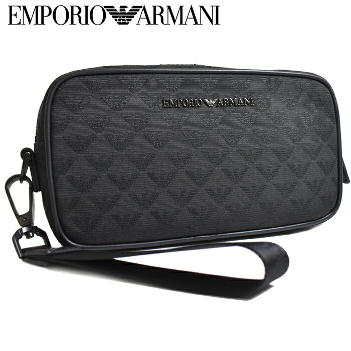 EMPORIO ARMANI エンポリオ アルマーニ セカンドバッグ クラッチバッグ ポーチ BLACK/ブラック Y4R356 Y022V 81336 トラベルポーチ セカンドバッグ メンズ ブランド