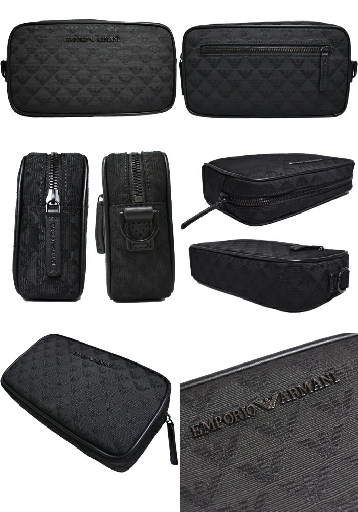EMPORIO ARMANI エンポリオ アルマーニ セカンドバッグ クラッチバッグ ポーチ BLA...