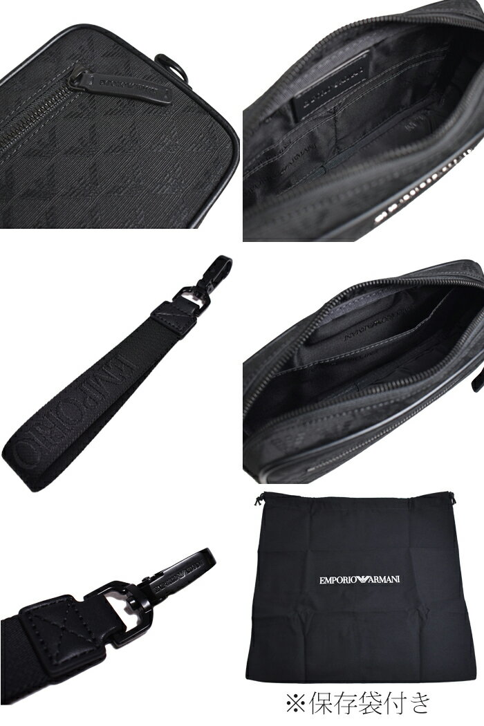 EMPORIO ARMANI エンポリオ アルマーニ セカンドバッグ クラッチバッグ ポーチ BLA...