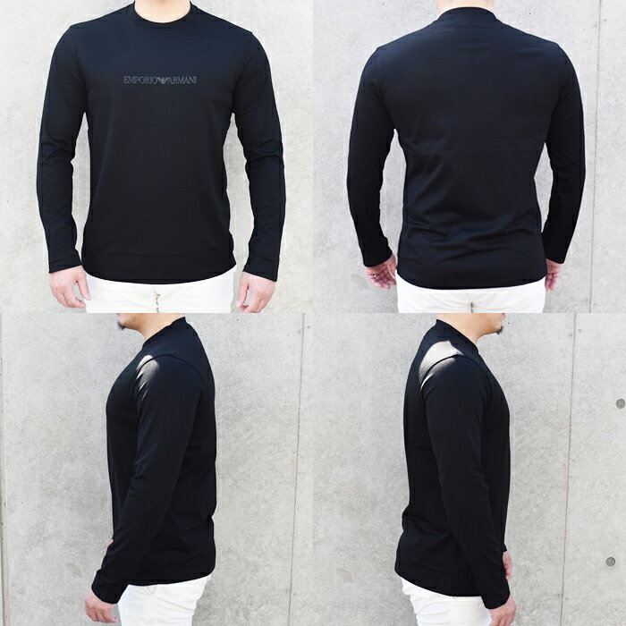 EMPORIO ARMANI エンポリオ アルマーニ ロングTシャツ ロンT ブラック スリムフィ...
