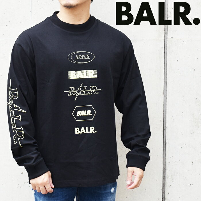 BALR. ボーラー ロングTシャツ ロンT ブラック ロゴプリント Tags LS T-Shirt