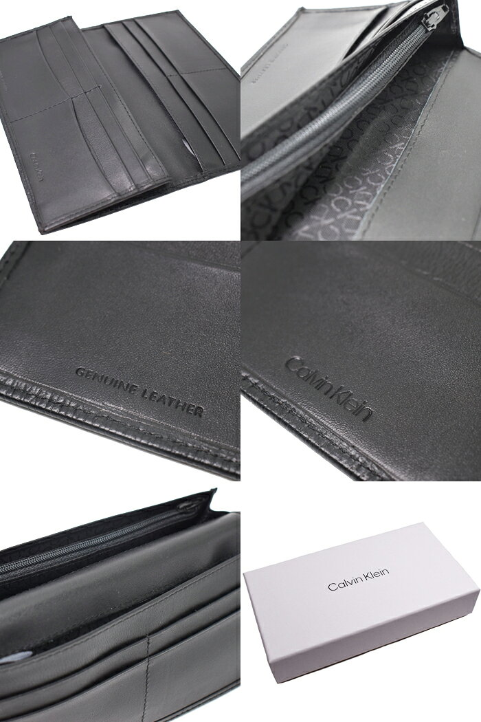 Calvin Klein カルバンクライン 本革レザー 長財布 小銭入れ付き ブラック 31CK190...